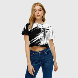 Футболка 3D укороченная женская Тату компас рун вегвизир - проводник удачи, цвет: 3D-принт — фото 2