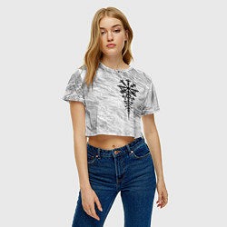 Футболка 3D укороченная женская Компас рун вегвизир - проводник по жизни, цвет: 3D-принт — фото 2