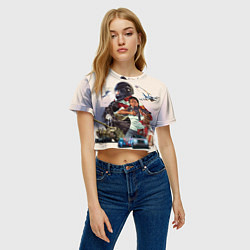 Футболка 3D укороченная женская GTA Online, цвет: 3D-принт — фото 2