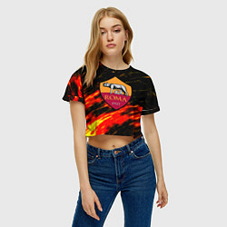 Футболка 3D укороченная женская Romo огненные штрихи, цвет: 3D-принт — фото 2