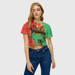 Футболка 3D укороченная женская Диджеи поп-арт, цвет: 3D-принт — фото 2