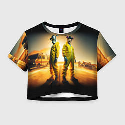 Футболка 3D укороченная женская Хайзенберг и Бендер пустились во все тяжкие, цвет: 3D-принт