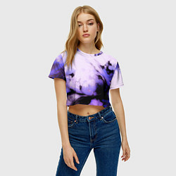 Футболка 3D укороченная женская Взрывной индиго светлый, цвет: 3D-принт — фото 2