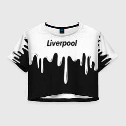 Футболка 3D укороченная женская Liverpool жидкие краски всплеск, цвет: 3D-принт