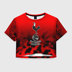 Футболка 3D укороченная женская Тоттенхэм Хотспур камуфляж красный, цвет: 3D-принт