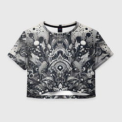 Футболка 3D укороченная женская Abstract pattern - graffiti, цвет: 3D-принт