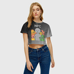 Футболка 3D укороченная женская Я NPC без эмоций, цвет: 3D-принт — фото 2