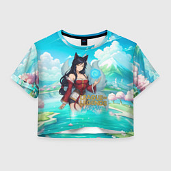 Футболка 3D укороченная женская Ahri League of Legends, цвет: 3D-принт