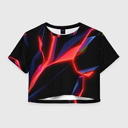 Футболка 3D укороченная женская Neon red, цвет: 3D-принт