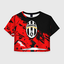 Футболка 3D укороченная женская Juventus кераски текстура, цвет: 3D-принт
