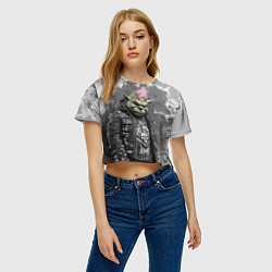 Футболка 3D укороченная женская Шрек панк, цвет: 3D-принт — фото 2