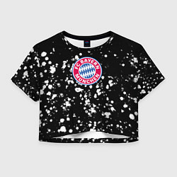 Футболка 3D укороченная женская Бавария Мюнхен краски, цвет: 3D-принт