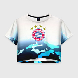 Футболка 3D укороченная женская Бавария Мюнхен камуфляж, цвет: 3D-принт