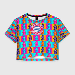 Футболка 3D укороченная женская Fortnite x Bayern, цвет: 3D-принт