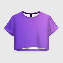 Футболка 3D укороченная женская The color is purple, цвет: 3D-принт