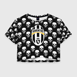 Футболка 3D укороченная женская Ювентус черепа, цвет: 3D-принт