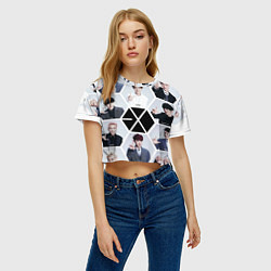 Футболка 3D укороченная женская EXO Boys, цвет: 3D-принт — фото 2