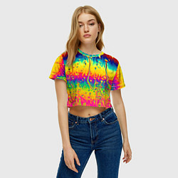 Футболка 3D укороченная женская Tie dye, цвет: 3D-принт — фото 2