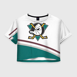 Футболка 3D укороченная женская Anaheim Ducks Selanne, цвет: 3D-принт