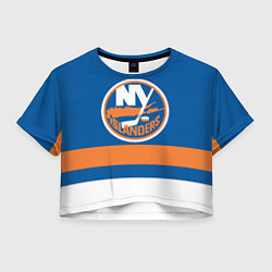 Футболка 3D укороченная женская New York Islanders, цвет: 3D-принт