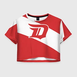 Футболка 3D укороченная женская Detroit Red Wings D, цвет: 3D-принт