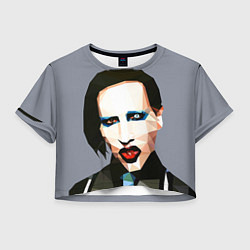 Футболка 3D укороченная женская Mаrilyn Manson Art, цвет: 3D-принт