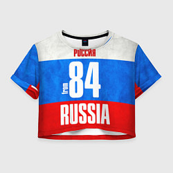 Футболка 3D укороченная женская Russia: from 84, цвет: 3D-принт