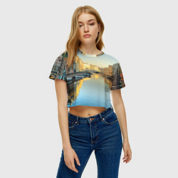 Футболка 3D укороченная женская Питер, цвет: 3D-принт — фото 2