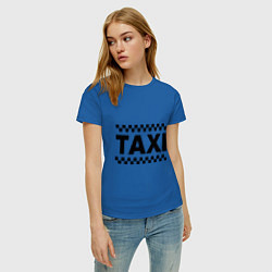 Футболка хлопковая женская Taxi цвета синий — фото 2
