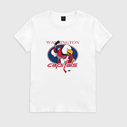 Футболка хлопковая женская Washington Capitals Hockey, цвет: белый