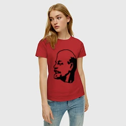 Футболка хлопковая женская Ленин: скульптура, цвет: красный — фото 2