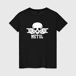 Футболка хлопковая женская Real Metal, цвет: черный