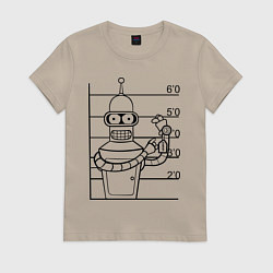 Футболка хлопковая женская Bender Wanted, цвет: миндальный