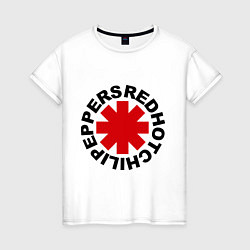 Футболка хлопковая женская Red Hot Chili Peppers, цвет: белый