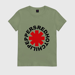 Футболка хлопковая женская Red Hot Chili Peppers, цвет: авокадо