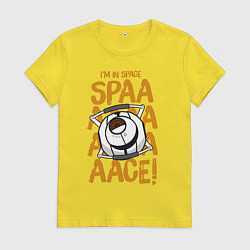 Футболка хлопковая женская Space, цвет: желтый