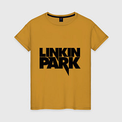 Футболка хлопковая женская Linkin Park, цвет: горчичный