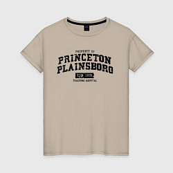 Футболка хлопковая женская Princeton Plainsboro, цвет: миндальный