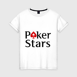Футболка хлопковая женская Poker Stars, цвет: белый