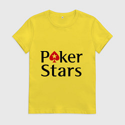 Футболка хлопковая женская Poker Stars, цвет: желтый