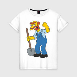 Футболка хлопковая женская Groundskeeper Willie, цвет: белый