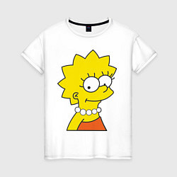 Футболка хлопковая женская Lisa Simpson, цвет: белый