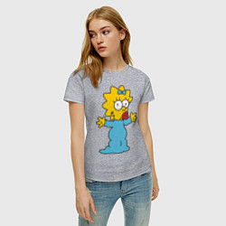 Футболка хлопковая женская Maggie Simpson, цвет: меланж — фото 2