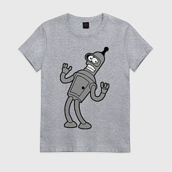 Футболка хлопковая женская Bender Error, цвет: меланж