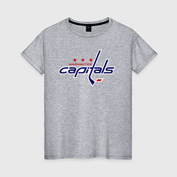 Футболка хлопковая женская Washington Capitals, цвет: меланж