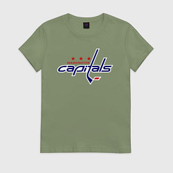 Футболка хлопковая женская Washington Capitals, цвет: авокадо