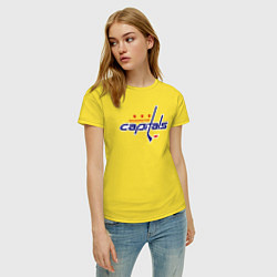Футболка хлопковая женская Washington Capitals, цвет: желтый — фото 2