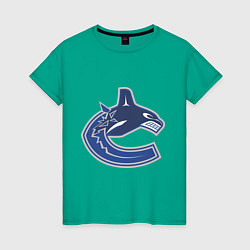 Футболка хлопковая женская Vancouver Canucks, цвет: зеленый