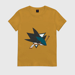Футболка хлопковая женская San Jose Sharks, цвет: горчичный