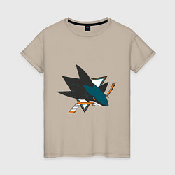 Футболка хлопковая женская San Jose Sharks, цвет: миндальный